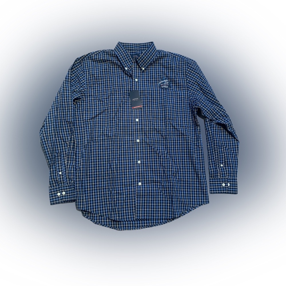 Arrow 1851 Men's Big Long Sleeve Button Down Plaid Shirt